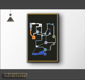 抽象线条组合装饰画