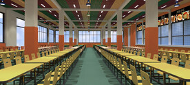 学校食堂室内设计案例效果图