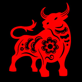 十二生肖旋转的牛