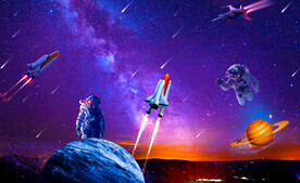 星空宇航员背景