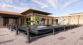 鱼池水景效果图