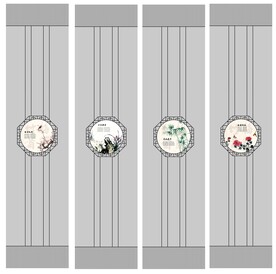 高清分层透明底推拉门打印图