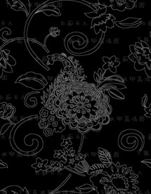 古典花卉绣花图案