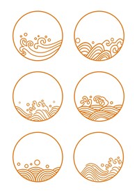 中国风国潮海水纹装饰底纹边框