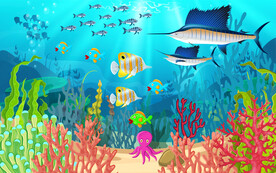 创意海底背景墙