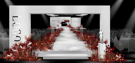 红白色极简秀场风婚礼