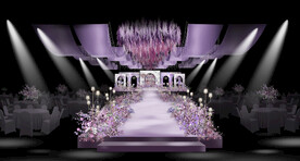 紫色莫奈油画婚礼