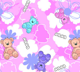 小熊 迷彩 花朵