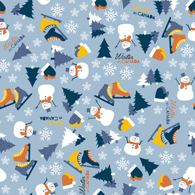 雪人卡通图案印花