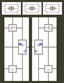 高清分层透明底推拉门打印图