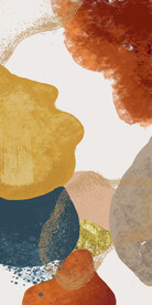 装饰画 抽象油墨画 彩绘