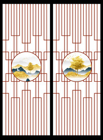 高清分层透明底推拉门打印图