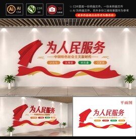 为人民服务文化墙