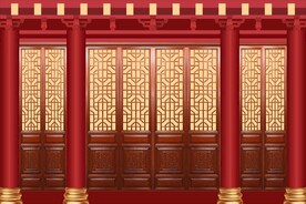 中式门窗背景 雕花窗