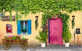 欧美田园风家居场景背景墙壁画