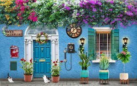 欧美田园风家居场景背景墙壁画