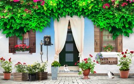 欧美田园风家居场景背景墙壁画