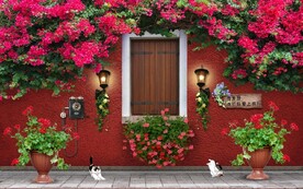 欧美田园风家居场景背景墙壁画