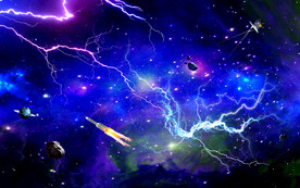 闪电星空