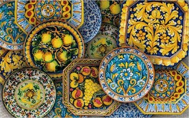 3D欧式盘子背景墙壁画