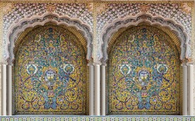 3D伊斯兰建筑花纹背景墙壁画