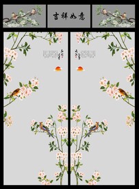 高清分层透明底推拉门打印图一套