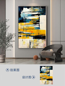 现代抽象线条几何玄关装饰画