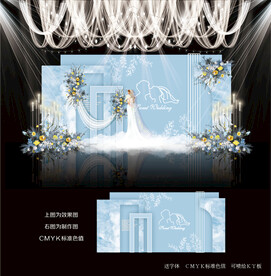 蓝色系婚礼效果图