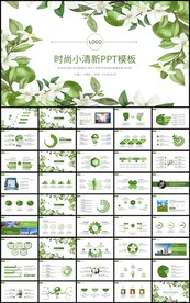 时尚花卉工作总结新年计划PPT