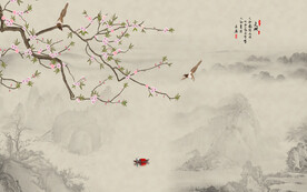 新中式花鸟画背景墙