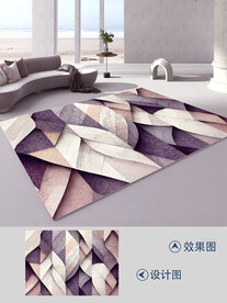 现代简约几何图形线条客厅地毯