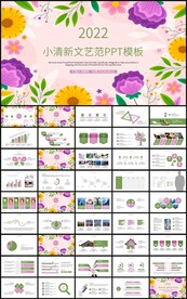 小清新文艺范总结计划PPT模板