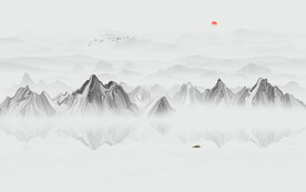 意境水墨山水画