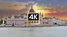 海边夕阳古堡美景