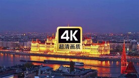 夜晚海边金色城堡美景