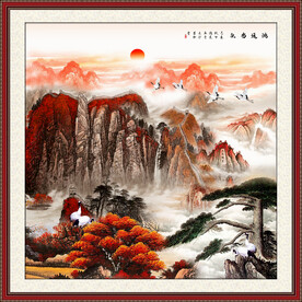 五岳独尊鸿运当头装饰画