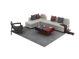 简约沙发套装3d模型