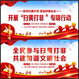扫黄打非展板