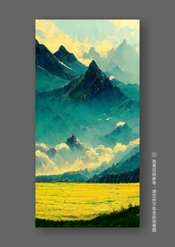 北欧黄色田园风光丰收玄关装饰画