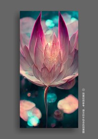 复古禅意荷花客厅玄关装饰画