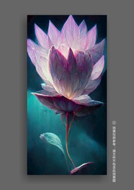 现代抽象立体荷花客厅玄关装饰画