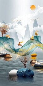 高清分层透明底装饰画