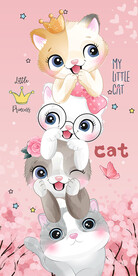 卡通可爱猫咪叠叠乐玄关装饰画