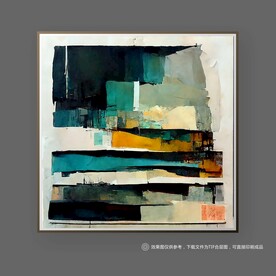 现代风蓝色纹理抽象艺术北欧挂画