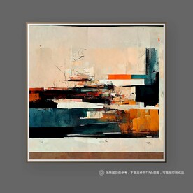 现代北欧艺术色块抽象肌理装饰画