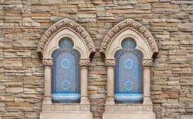 3D欧洲拱门建筑背景墙