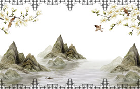 高清分层透明底推拉门打印图