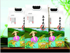 手绘大米包装