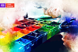 油画室彩色颜料