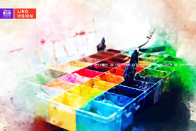 油画室彩色颜料